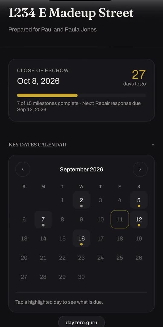 Preview of The client portal, on their phone